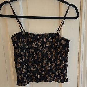 American Eagle Outfitters Black and Brown Floral Camisole